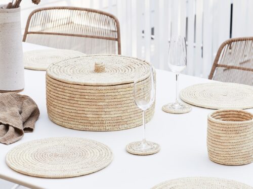 Set van 8 placemats in mand - palm vezel - The DHarma Door